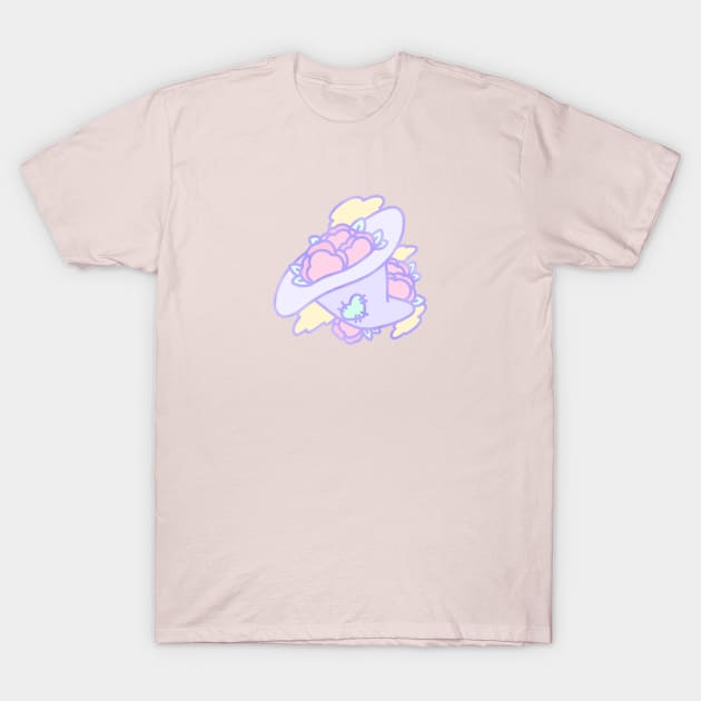 Floral Witches Hat - Pastel Witchcraft Series T-Shirt by Cosmic Queers